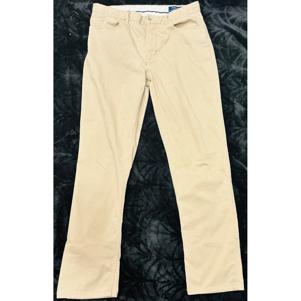 Polo Ralph Lauren Mens 33x32 Straight Leg Golf Performance Beige 5 Pocket Pants